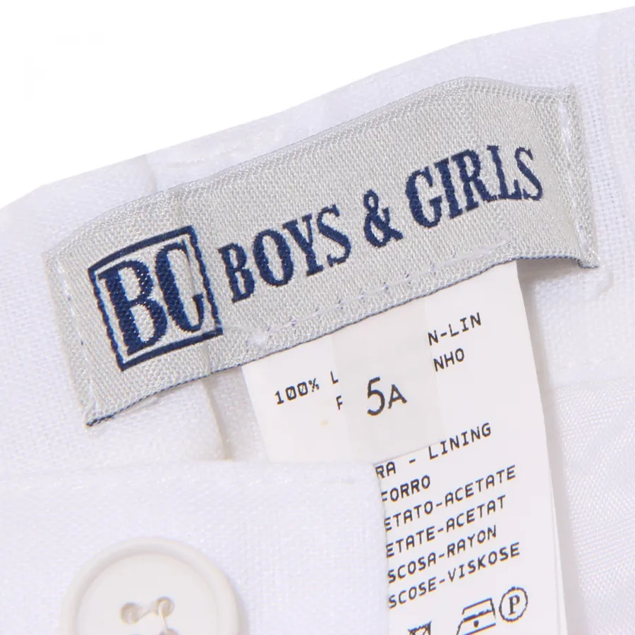 0434T bermuda bimbo BABY GRAZIELLA BG BOYS & GIRLS bianco lino short kid