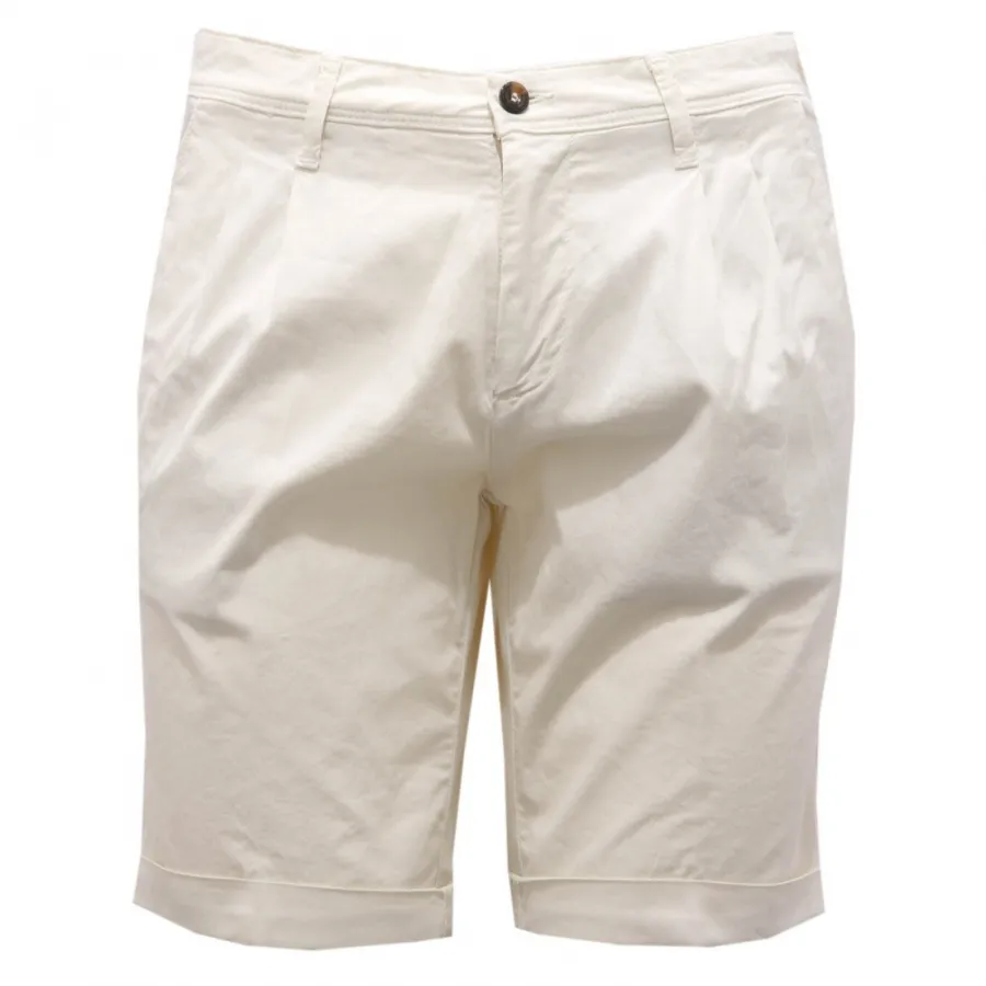 6005AH bermuda uomo FOUR.TEN SAFARI off white cotton shorts man