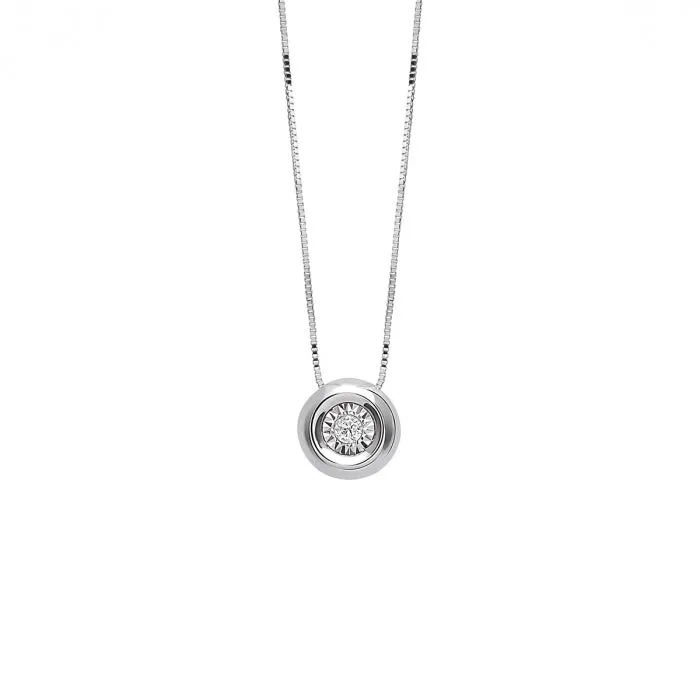 Bliss Gioielli  | Collana punto luce diamanti e oro bianco 18kt