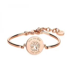 Bracciale Donna Gioielli Brosway Chakra in acciaio 316L pvd oro rosa Albero Della Vita bhk31