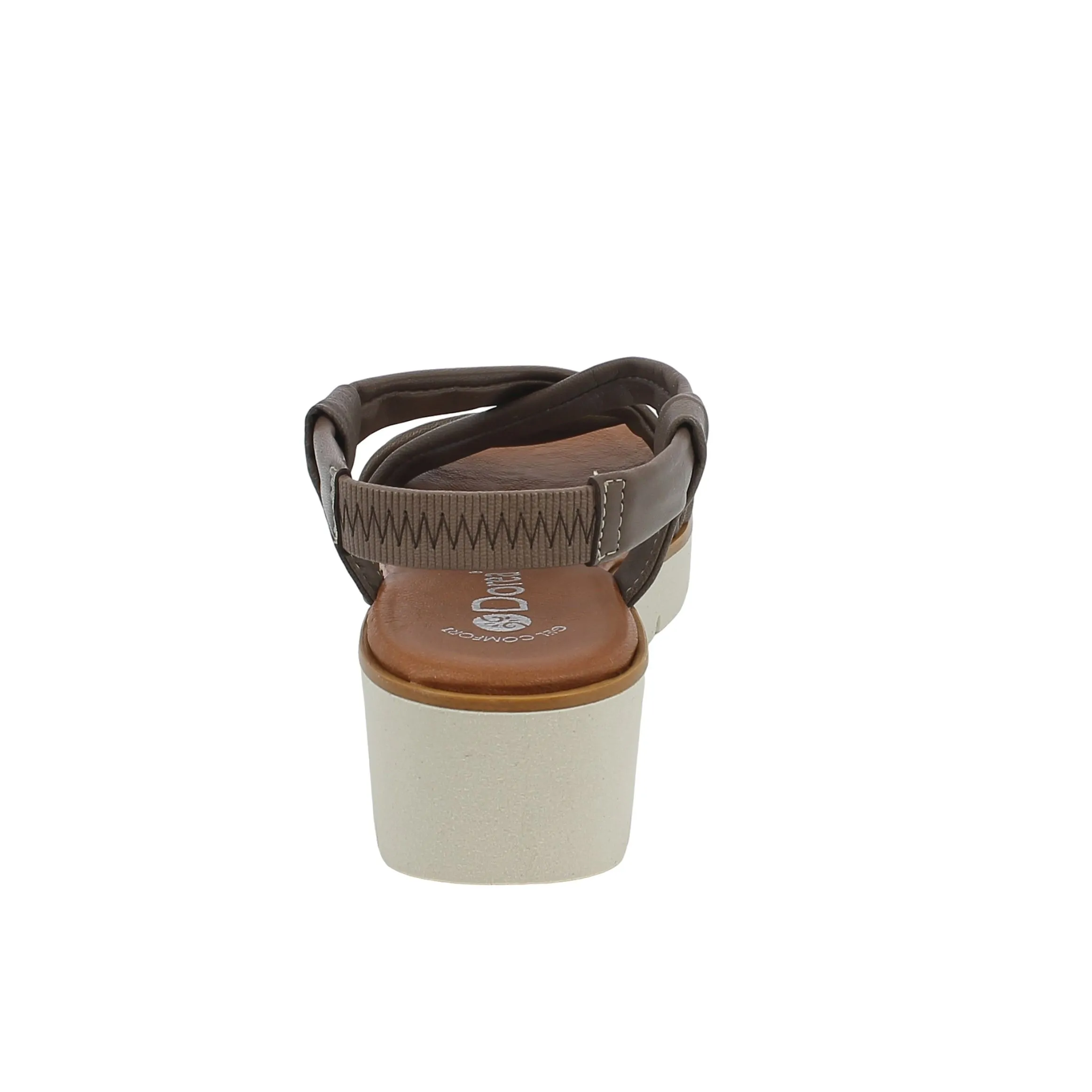 BRAND  Sandalo moro con elastico e zeppa 