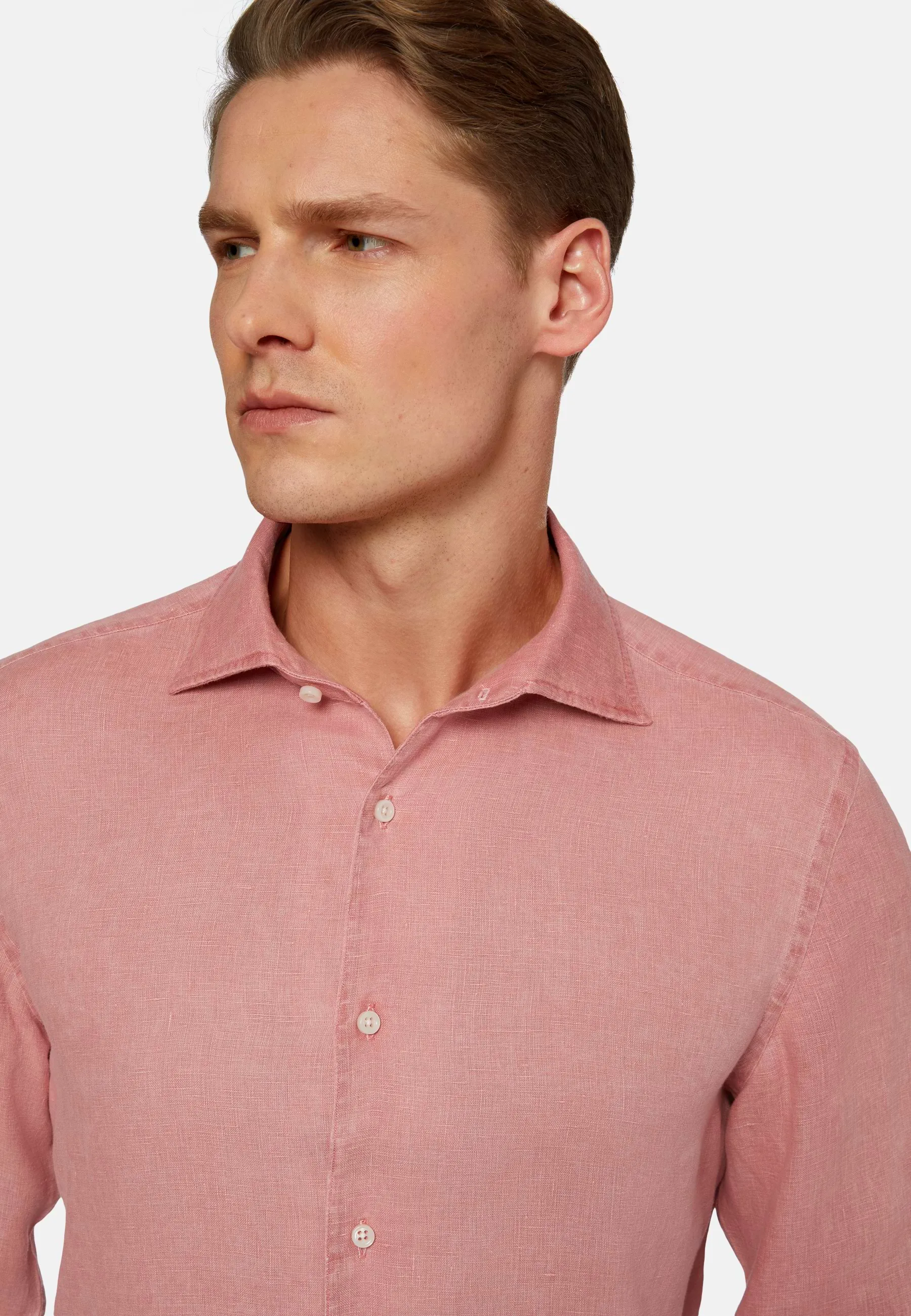 Camicia Papaya In Lino Regular Fit