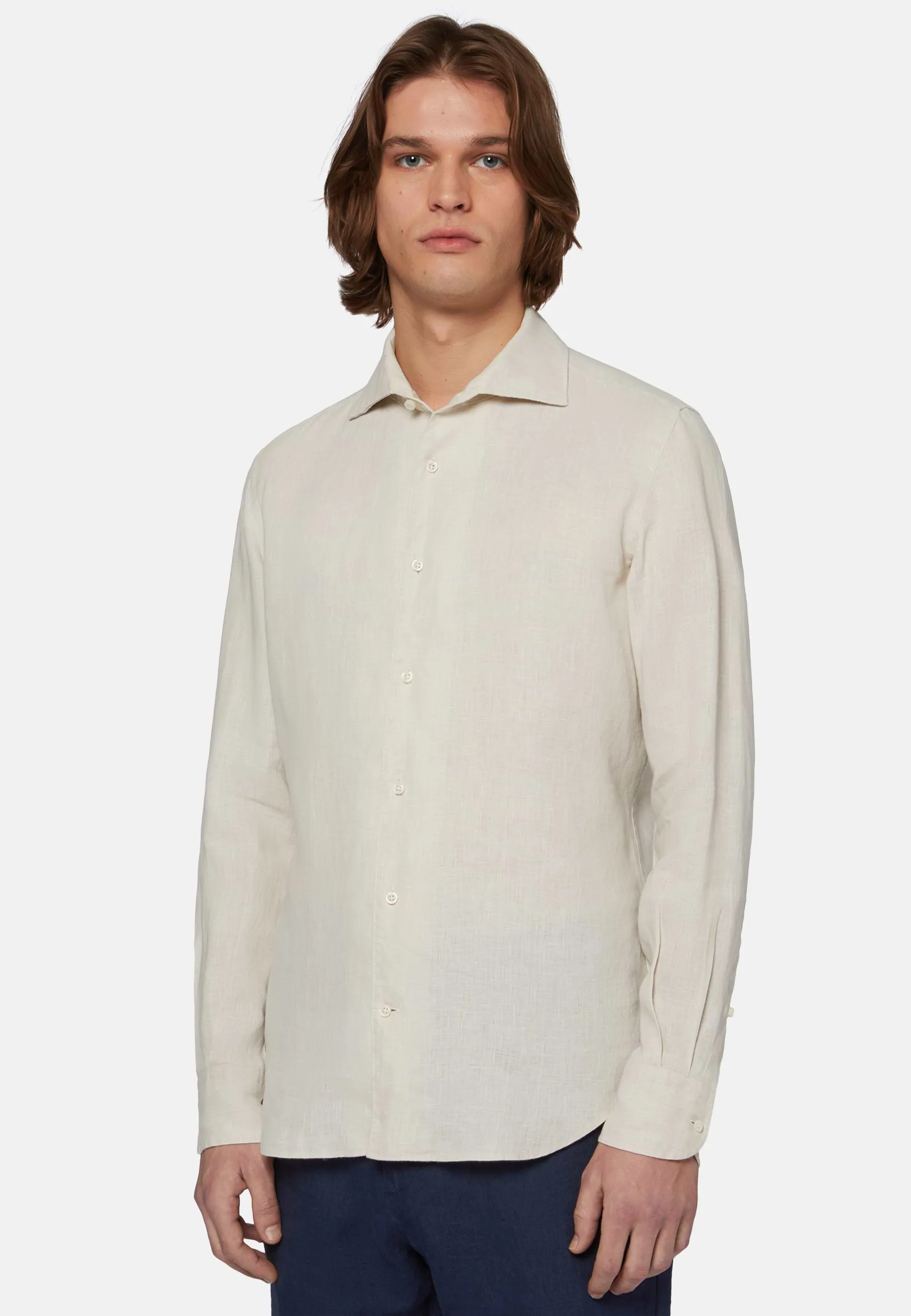 Camicia Sabbia In Lino Regular Fit