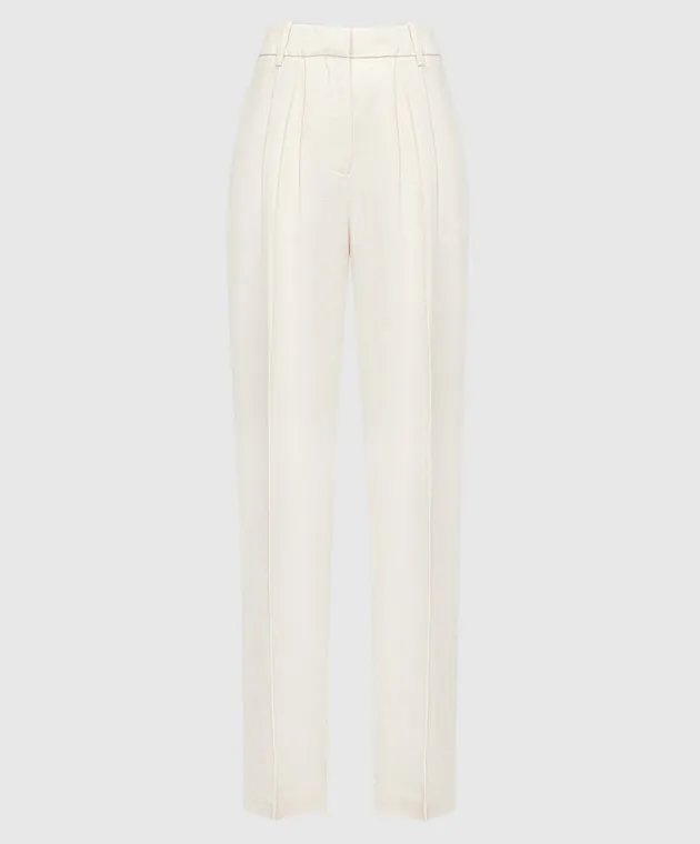 CO Pantaloni bianchi con bottoni automatici 5007FTCV