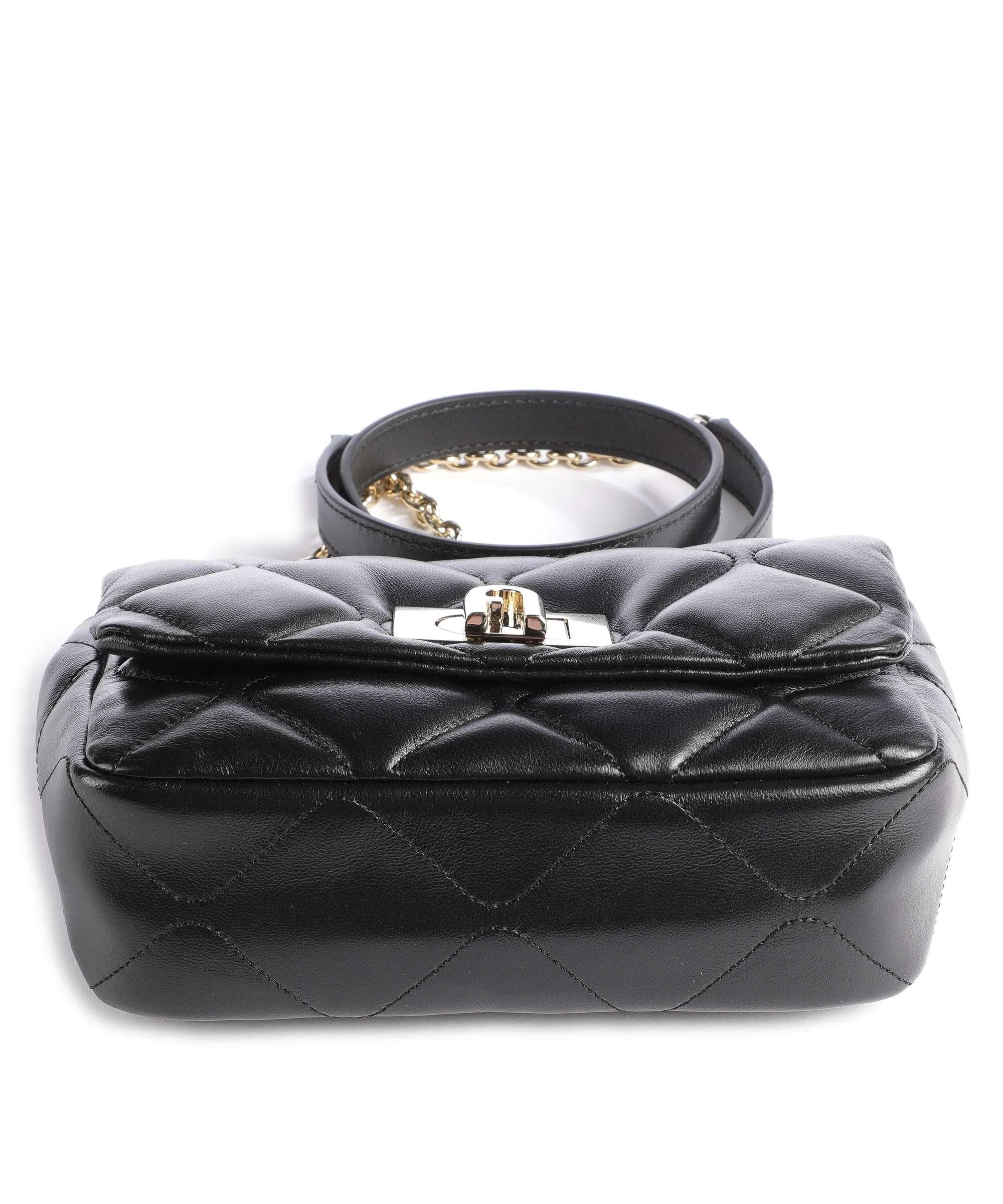  Furla 1927 Mini Borsa a spalla pelle a grana fine nero  
