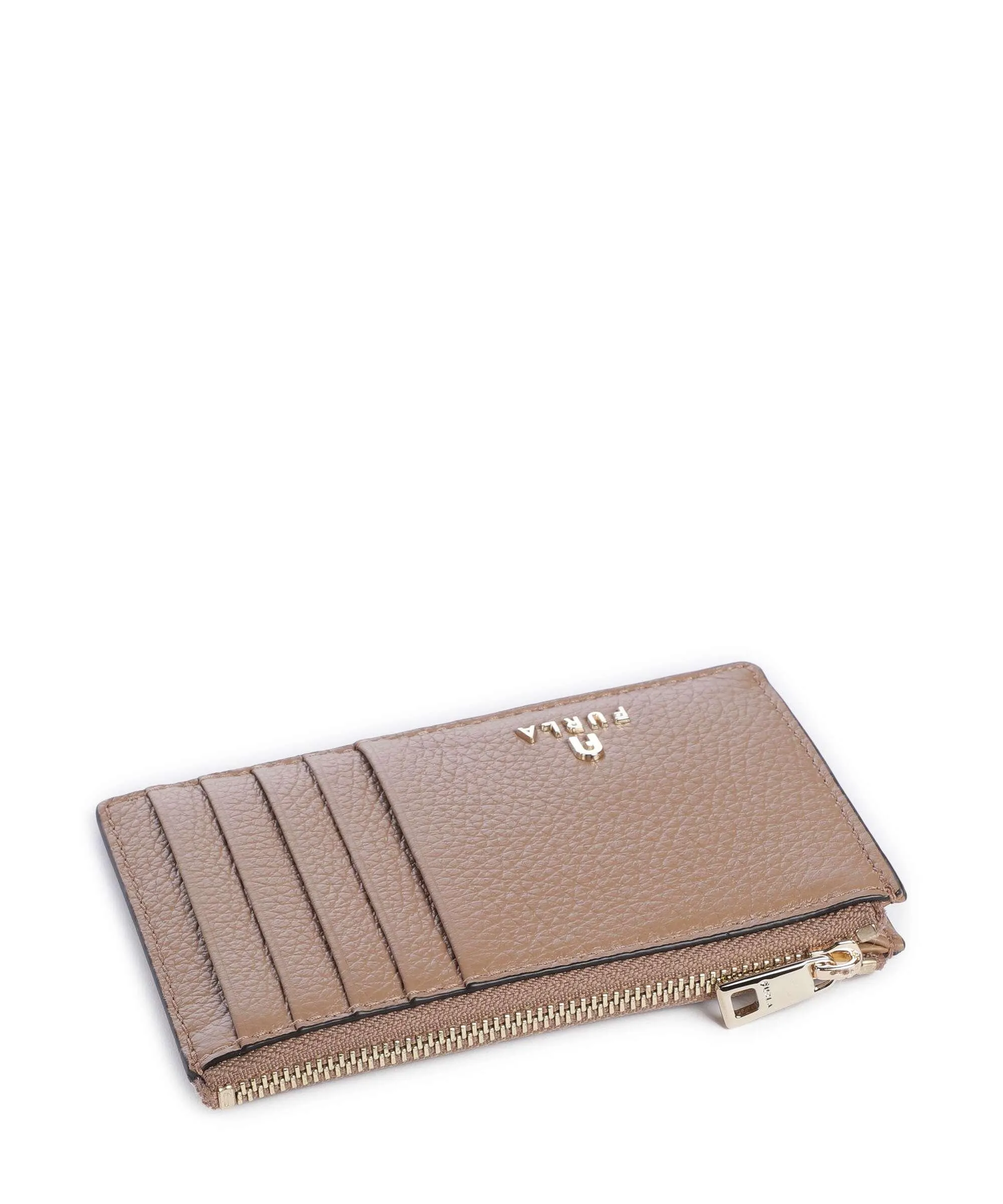  Furla Camelia M Porta carte di credito pelle granulata marrone chiaro  