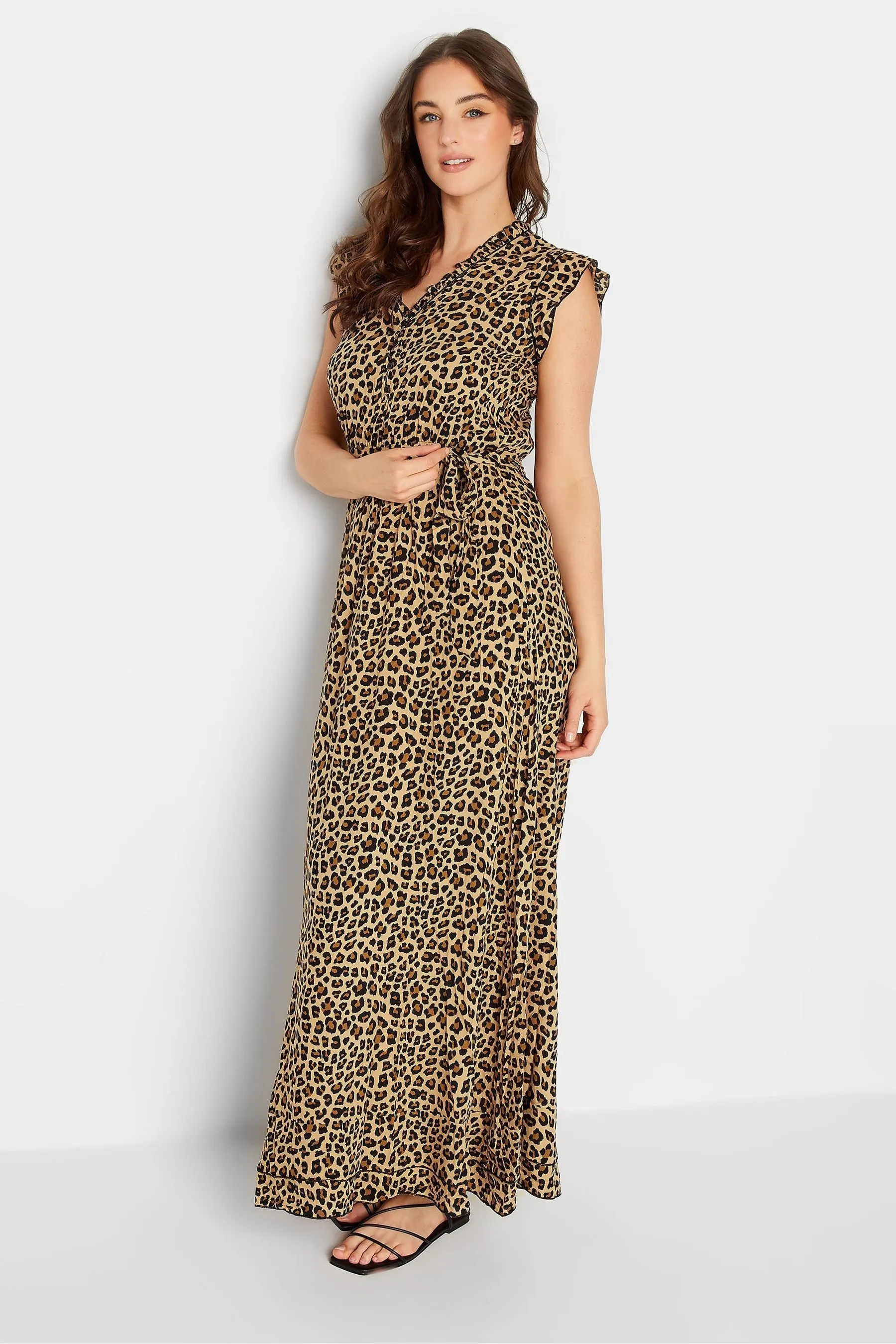 Long Tall Sally Animal Stampa - Abito maxi con maniche a volant