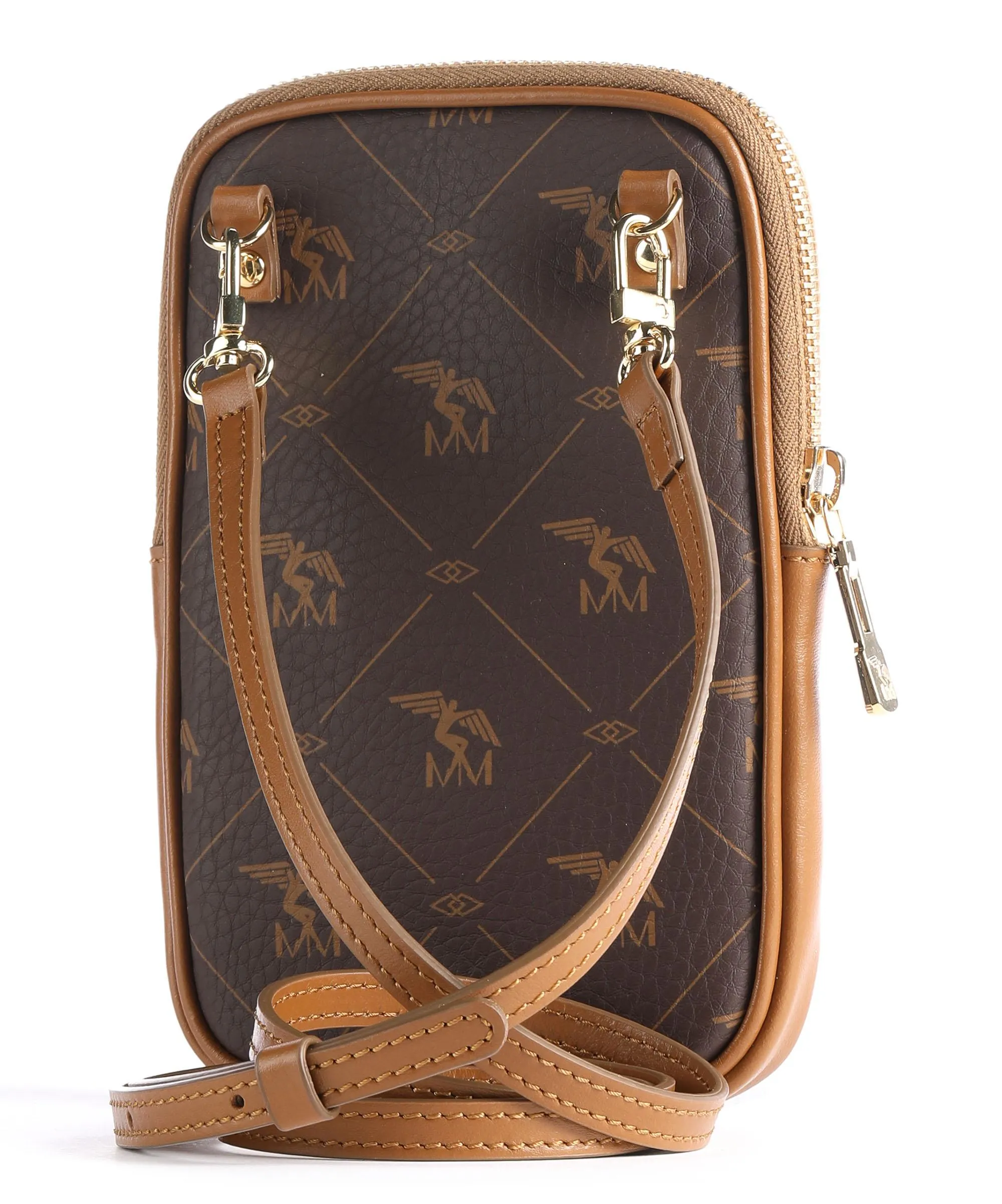  Maison Mollerus Pecarus Wildhorn Borsetta porta cellulare tela marrone scuro  