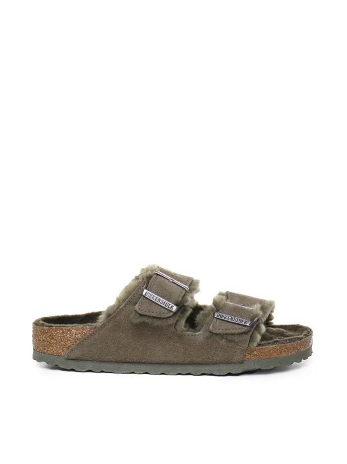 SANDALI ARIZONA IN SHEARLING CON FIBBIA