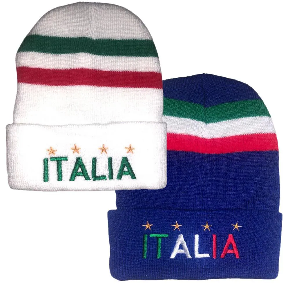 Set Sciarpa e Berretto Italia Scritta Ricamata Taglia Unica da Adulto PS 40837