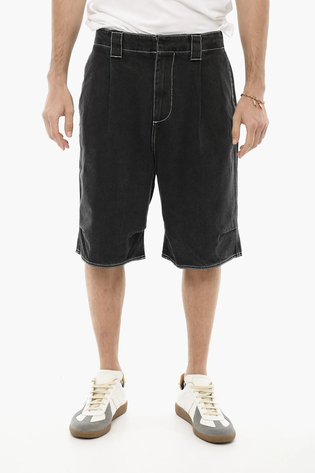 Shorts RIC In Twill con Cuciture a Vista