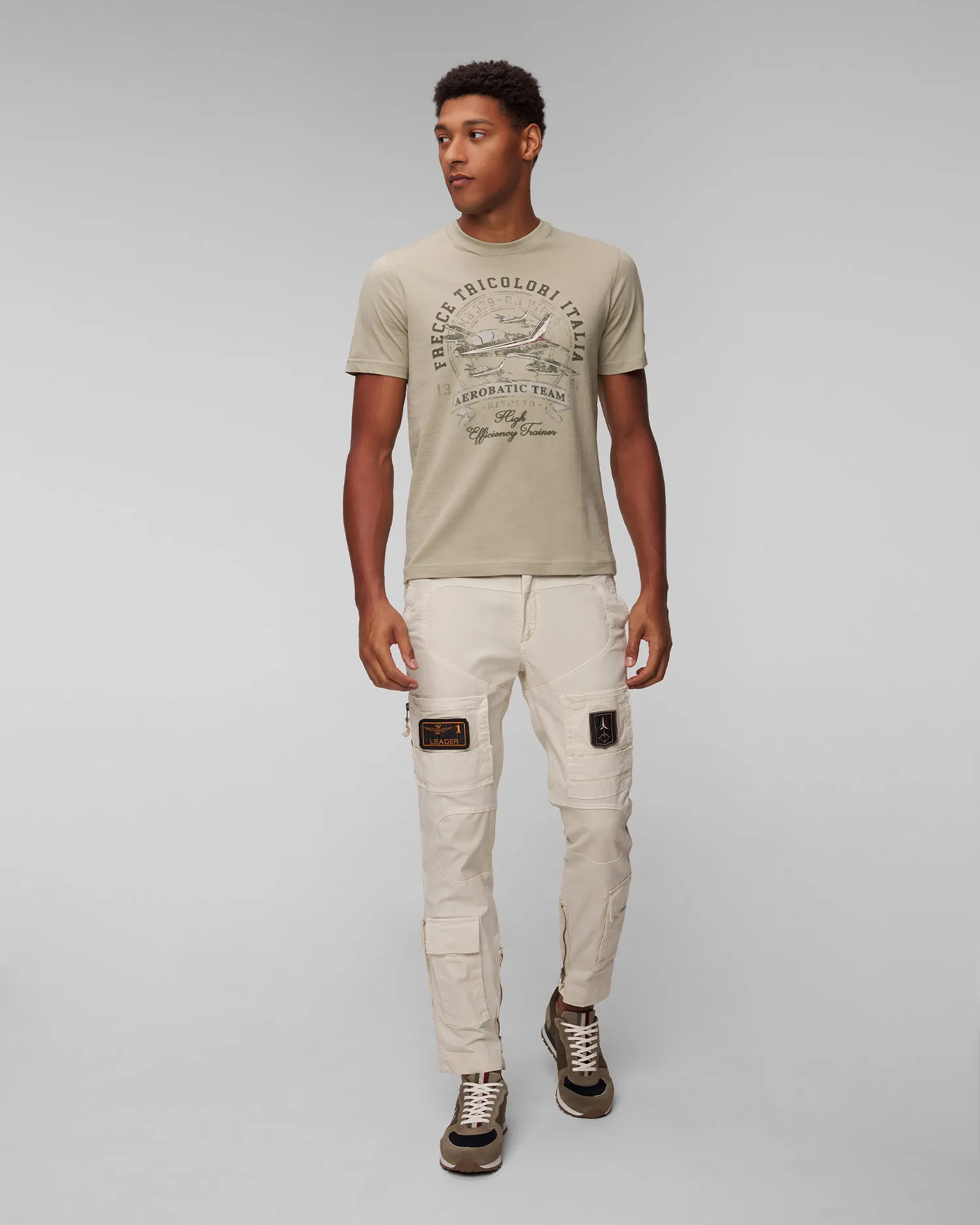 T-shirt beige da uomo Aeronautica Militare 242TS2334J641-7288