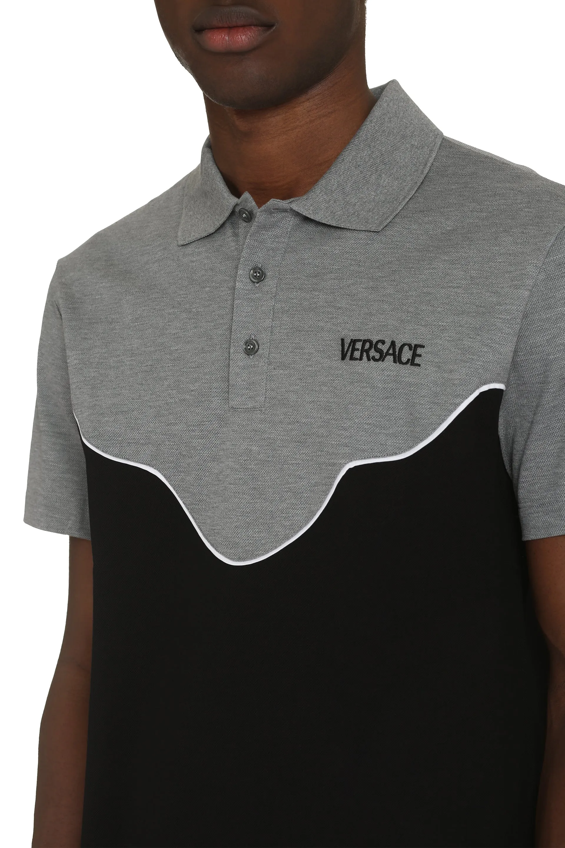 Versace Polo in piquet di cotone