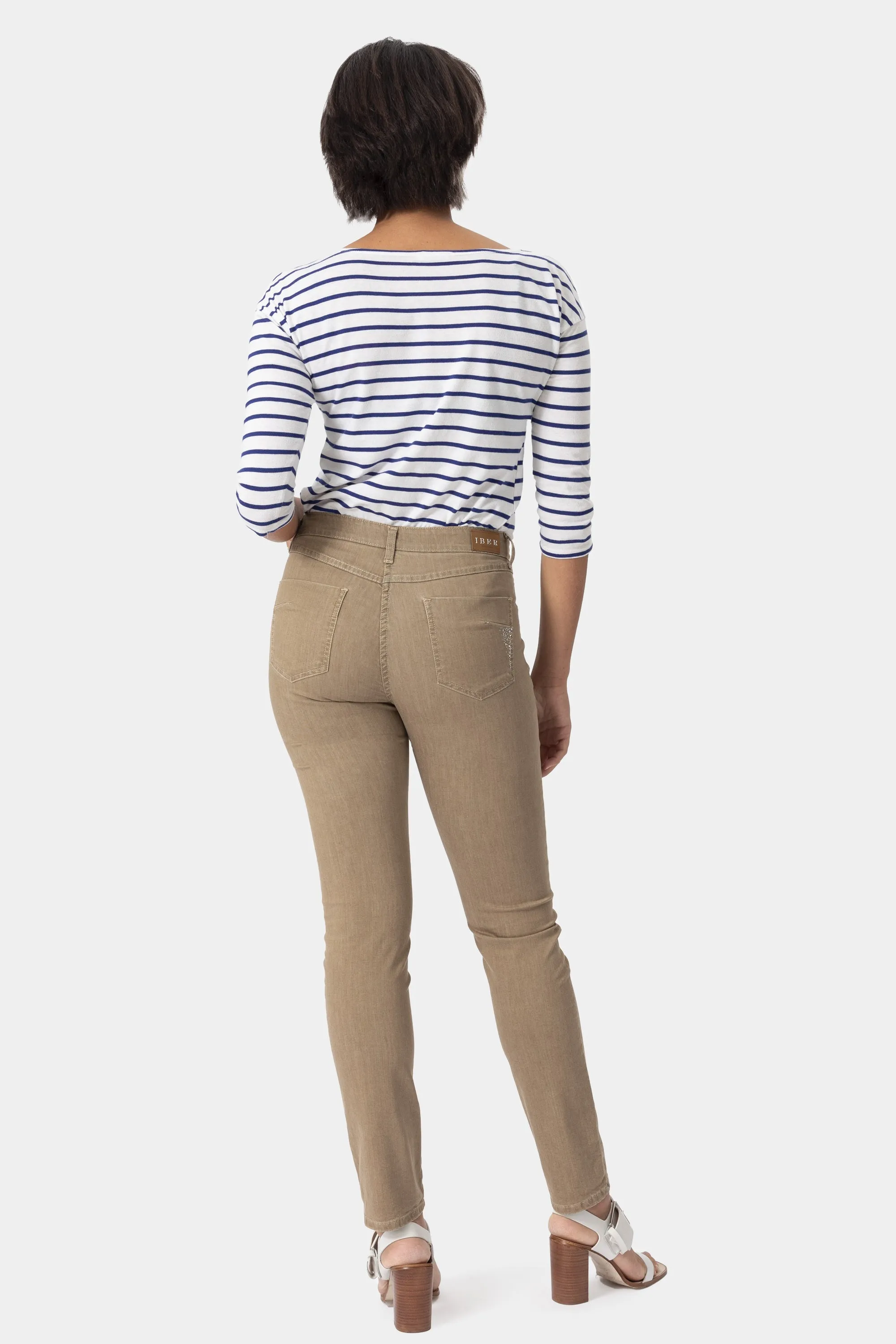 Virtual Sns02/s Jeans beige con strass